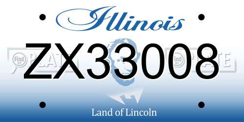 ZX33008 Illinois License Plate