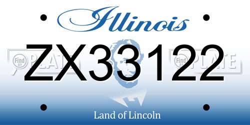 ZX33122 Illinois License Plate