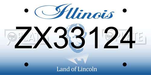 ZX33124 Illinois License Plate