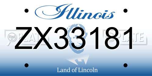 ZX33181 Illinois License Plate
