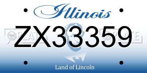 ZX33359 Illinois License Plate