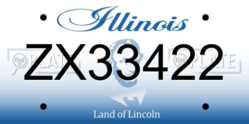 ZX33422 Illinois License Plate