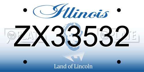 ZX33532 Illinois License Plate