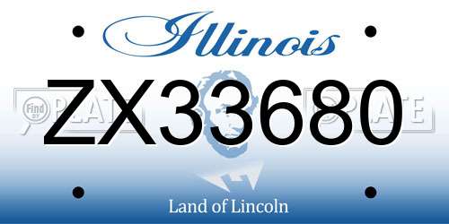 ZX33680 Illinois License Plate