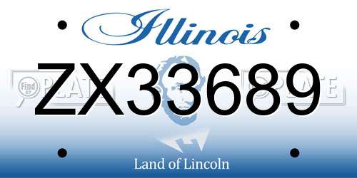 ZX33689 Illinois License Plate