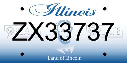 ZX33737 Illinois License Plate