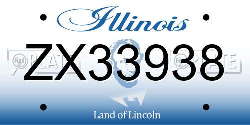 ZX33938 Illinois License Plate