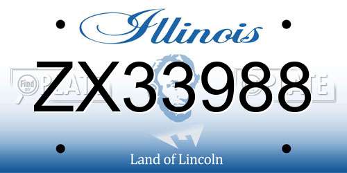 ZX33988 Illinois License Plate