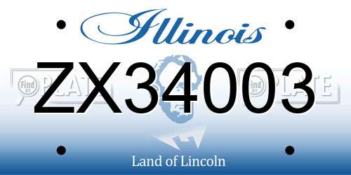ZX34003 Illinois License Plate
