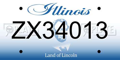 ZX34013 Illinois License Plate