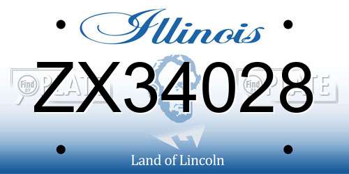 ZX34028 Illinois License Plate