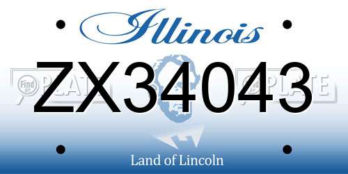 ZX34043 Illinois License Plate