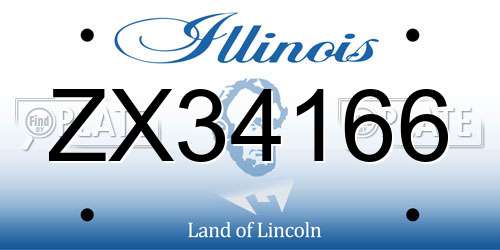 ZX34166 Illinois License Plate