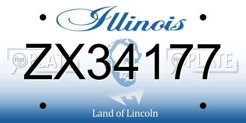 ZX34177 Illinois License Plate
