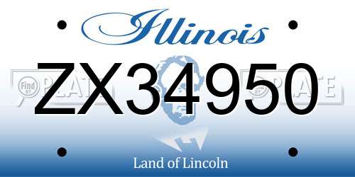 ZX34950 Illinois License Plate