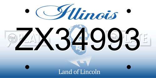 ZX34993 Illinois License Plate