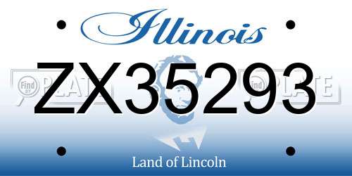 ZX35293 Illinois License Plate