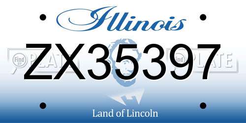 ZX35397 Illinois License Plate