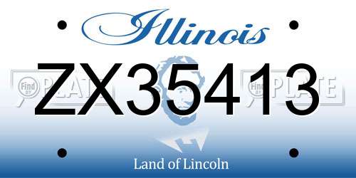 ZX35413 Illinois License Plate
