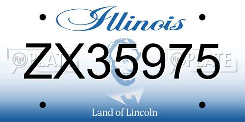 ZX35975 Illinois License Plate