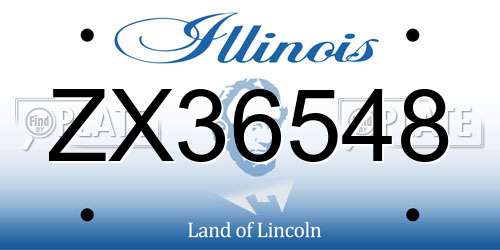 ZX36548 Illinois License Plate