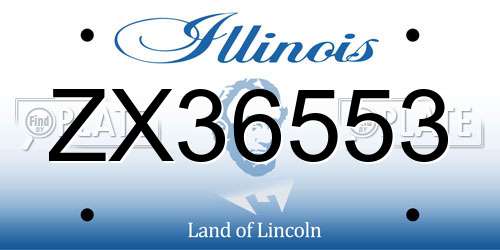 ZX36553 Illinois License Plate