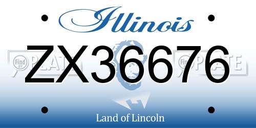 ZX36676 Illinois License Plate