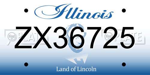 ZX36725 Illinois License Plate
