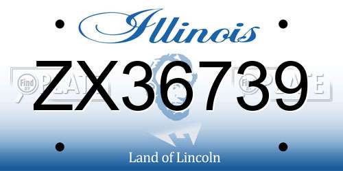 ZX36739 Illinois License Plate