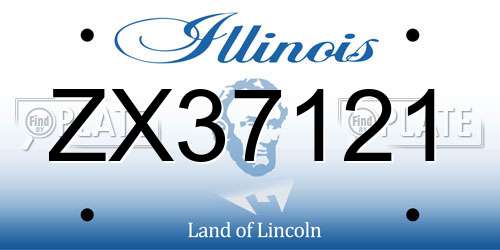 ZX37121 Illinois License Plate