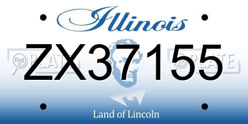ZX37155 Illinois License Plate