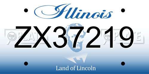 ZX37219 Illinois License Plate