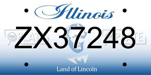 ZX37248 Illinois License Plate