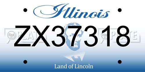 ZX37318 Illinois License Plate