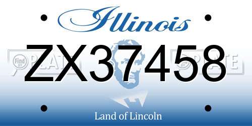 ZX37458 Illinois License Plate