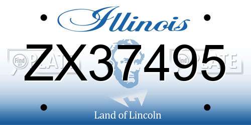ZX37495 Illinois License Plate