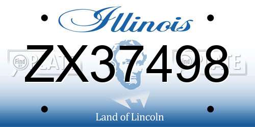 ZX37498 Illinois License Plate