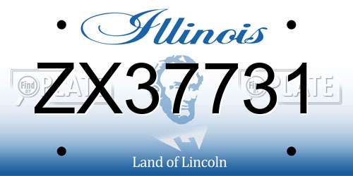 ZX37731 Illinois License Plate