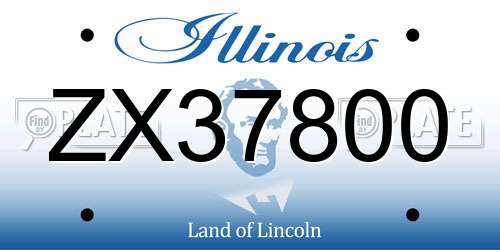 ZX37800 Illinois License Plate