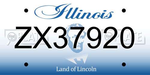 ZX37920 Illinois License Plate