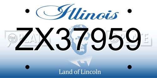 ZX37959 Illinois License Plate