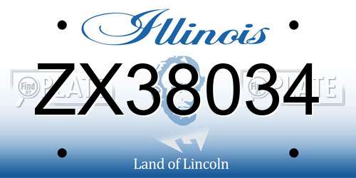 ZX38034 Illinois License Plate