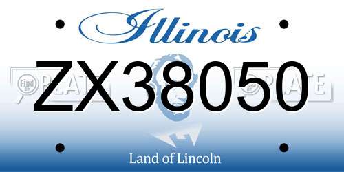 ZX38050 Illinois License Plate