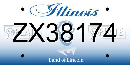 ZX38174 Illinois License Plate