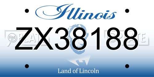 ZX38188 Illinois License Plate