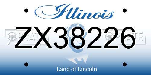 ZX38226 Illinois License Plate