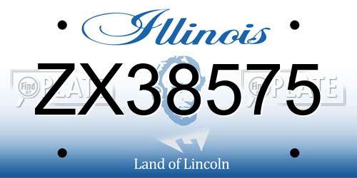 ZX38575 Illinois License Plate