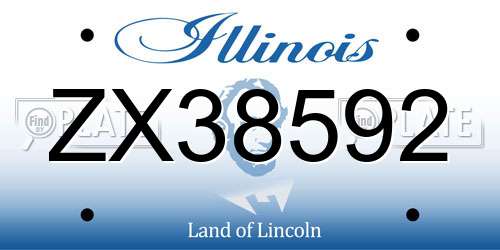 ZX38592 Illinois License Plate