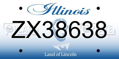 ZX38638 Illinois License Plate