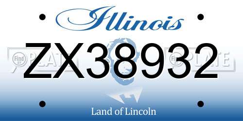 ZX38932 Illinois License Plate